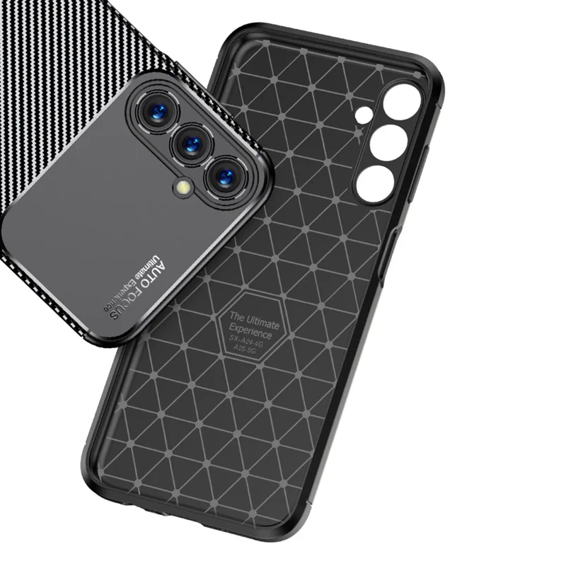 For Samsung Galaxy A25 5G (Global) (161.0 x 76.5 x 8.3mm) Shockproof Carbon Fiber Texture Phone Cover TPU Mobile Phone Shell