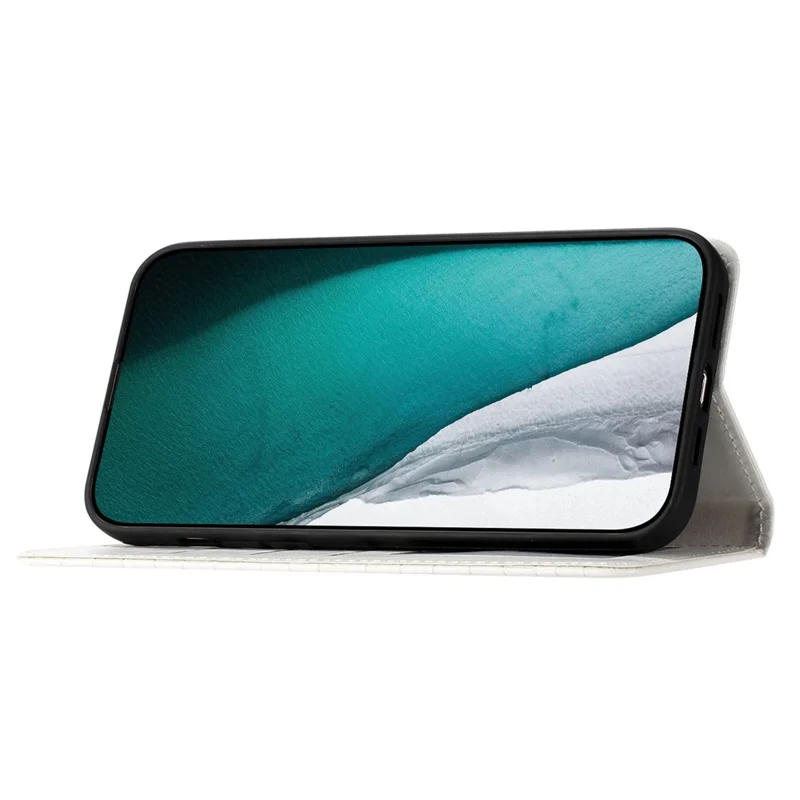 For Xiaomi 13 Lite / Civi 2 5G Cell Phone Cover PU Leather Shockproof Stand Crocodile Texture Wallet Case - White