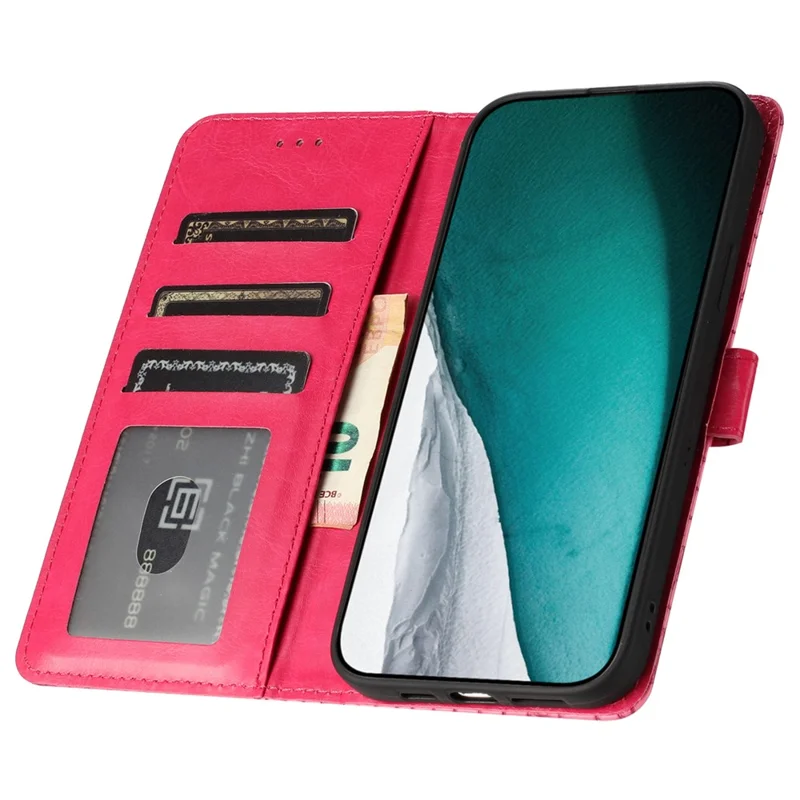 For Xiaomi Redmi Note 12 4G Stand Wallet Leather Cover Crocodile Texture Phone Case with Hand Strap - Rose