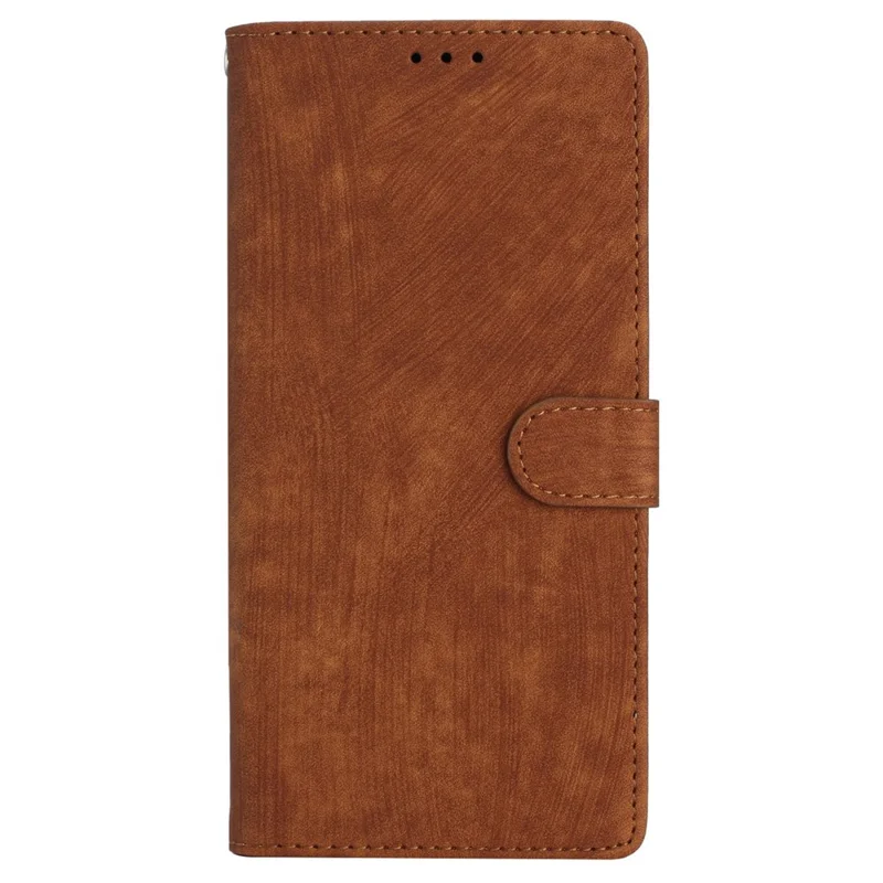 For iPhone 15 Pro Cell Phone Cover PU Leather Wallet Slim-Fit Mobile Phone Case Stand Skin-touch Shell - Brown
