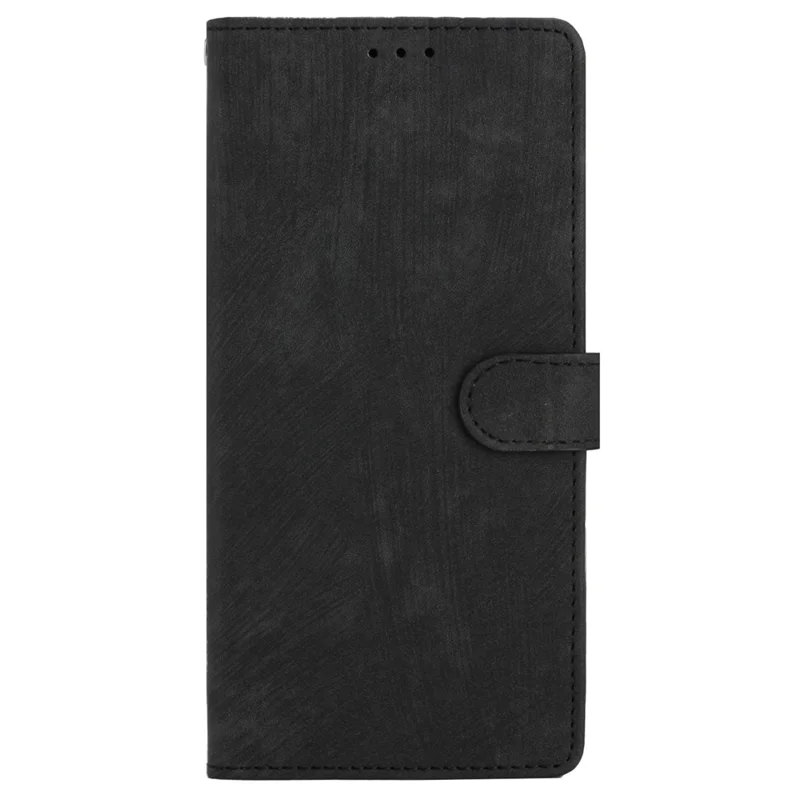 For iPhone 15 Dustproof Phone Cover PU Leather Wallet Slim-Fit Stand Skin-touch Mobile Phone Case - Black