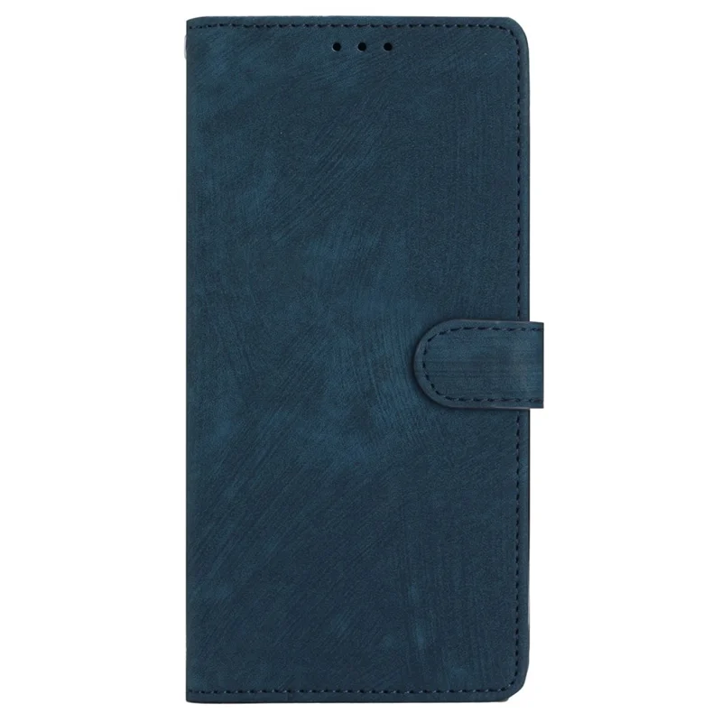 Para iPhone 15 Plus Suporte de Pele de Toque Celular Capa de Carteira de Couro PU Slim-Fit Case de Telefone Móvel - Azul