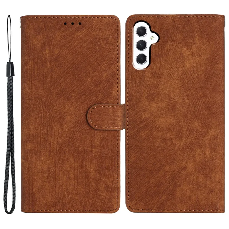 Für Samsung Galaxy A25 5G (Global) (161,0 x 76,5 x 8,3 mm) PU-Leder-Geldbörsen-Cover mit Ständer und Telefonhülle - Braun