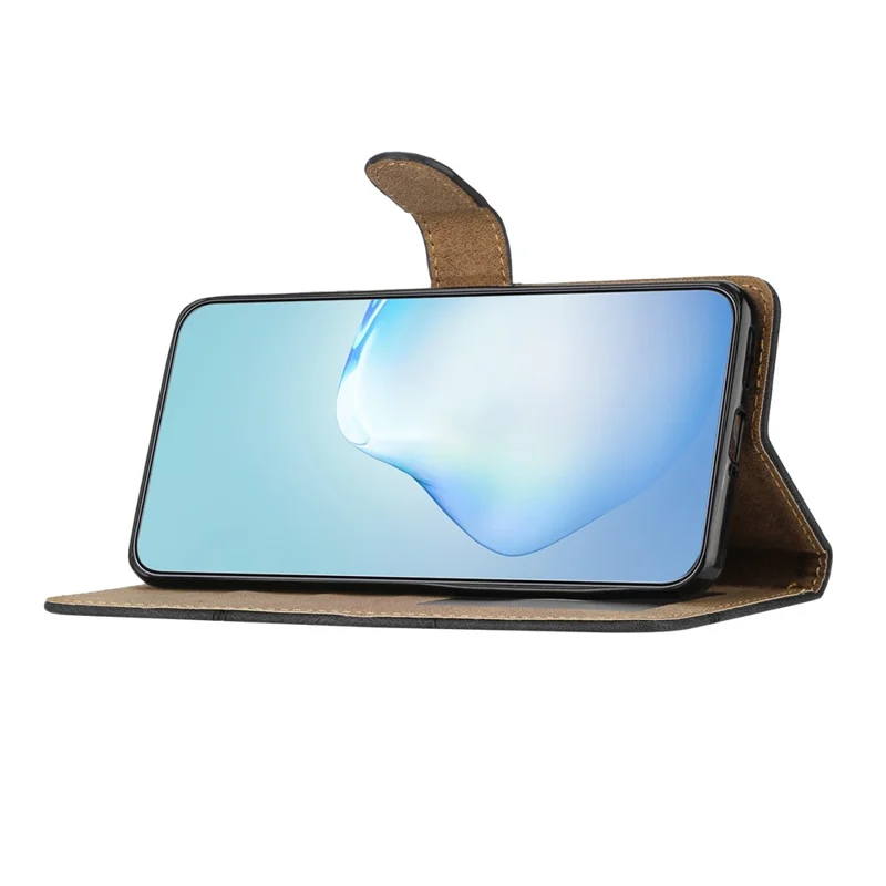 For iPhone 15 Pro Max Phone Stand Case Wallet PU Leather Phone Cover Crazy Horse Texture Imprinted Lines Shell - Blue