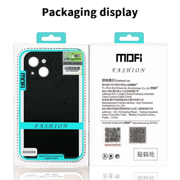 MOFI Shield Matte Series Hard PC Back Cover per iPhone 15 Plus, Custodia Antiimpronta Opaca - Nero