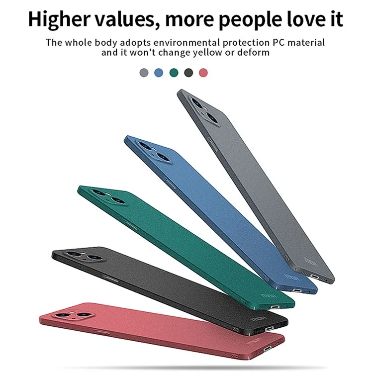 MOFI Shield Matte Series Hard PC Back Cover per iPhone 15 Plus, Custodia Antiimpronta Opaca - Nero