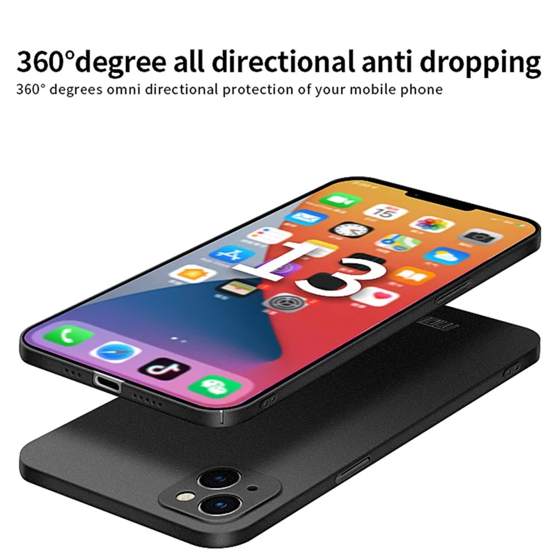 MOFI Shield Matte Series Fingerprint-free Phone Case for iPhone 15 , Hard PC Matte Smartphone Cover - Black