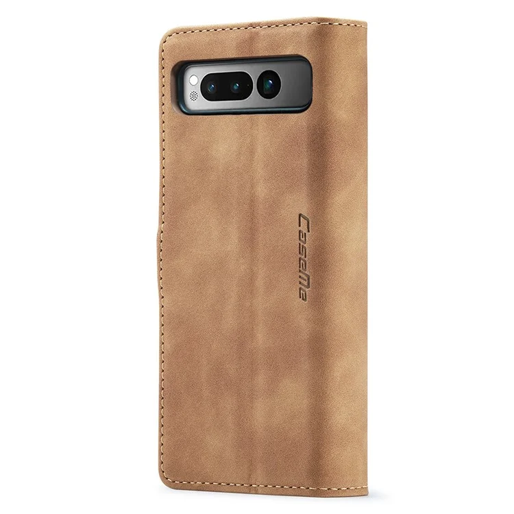 CASEME 013 Series para Google Pixel Fold Funda de Teléfono de Cartera de Cuero PU Soporte Smartphone Cubierta - Marrón