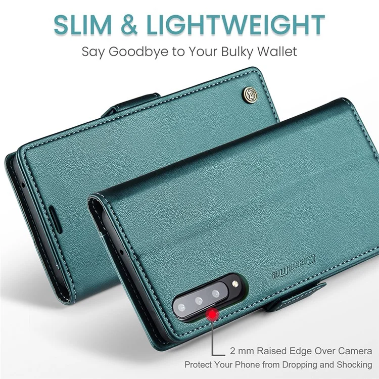 CASEME 023 Série Pour Samsung Galaxy A30s / A50 / A50s Couverture du téléphone RFID Blocking Stand Wallet Étui en cuir - Vert