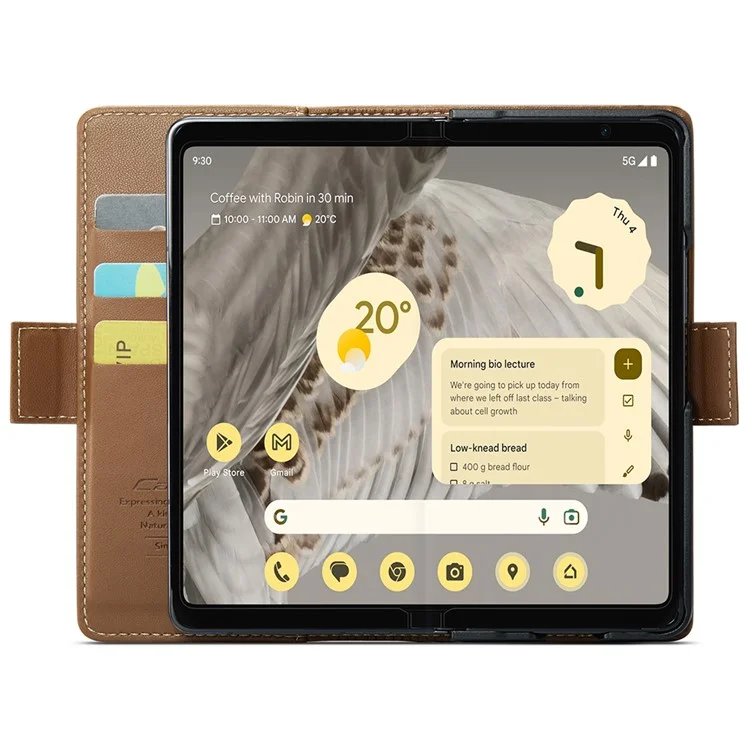 CASEME 023 Series per Google Pixel Fold Custodia Portafoglio in Pelle RFID con Supporto per Telefono Cellulare - Marrone