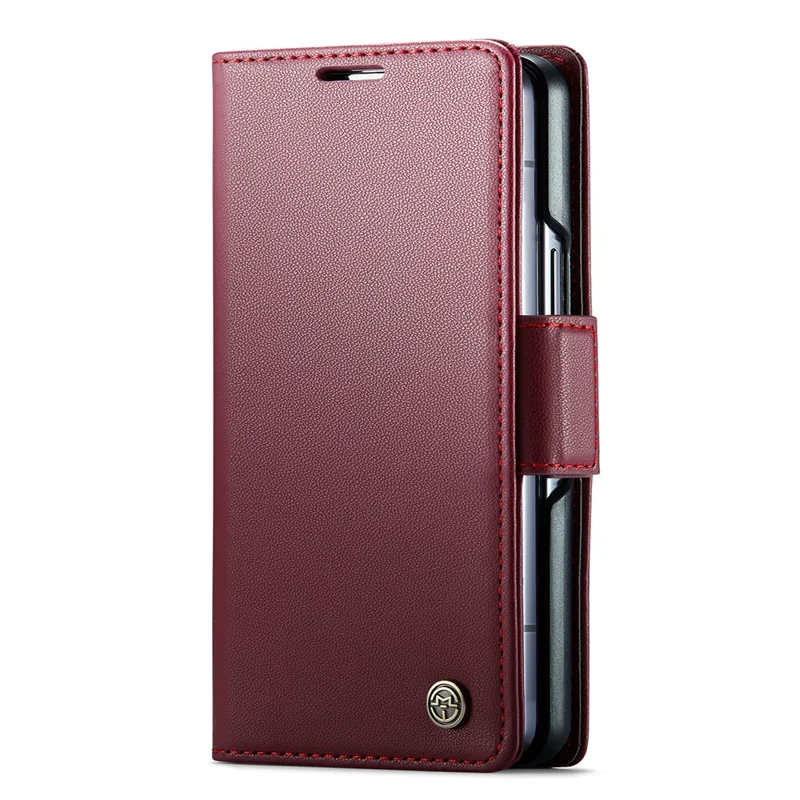 For Google Pixel Fold Leather Case CASEME 023 RFID Blocking 3 Card Slot Mobile Cover - Red