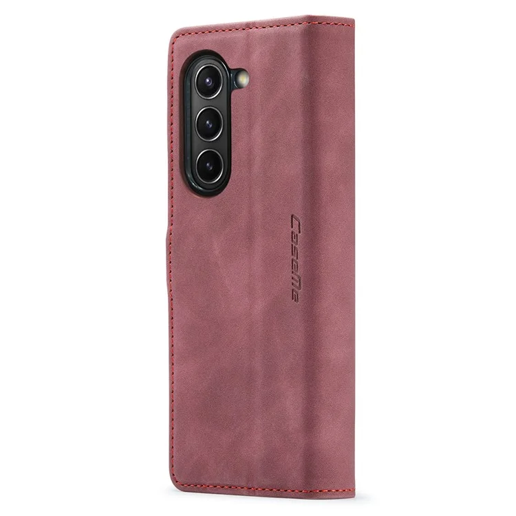 CASEME 013 Série Pour Samsung Galaxy Z Fold5 5G Étui de Portefeuille en Cuir pour Téléphone - Bordeaux