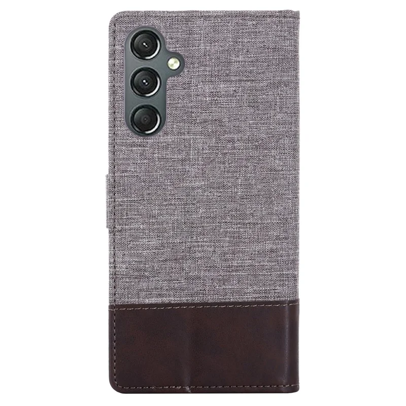 MUXMA MX102 for Samsung Galaxy A24 4G (162.1 x 77.6 x 8.3mm) Canvas PU Leather Splicing Case Stand Wallet Protective Phone Cover - Brown
