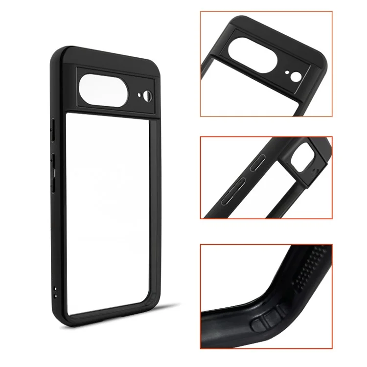 Для Google Pixel 8 Anti-Scratch TPU + Hard PC Phone Shell HD Clear Mobile Phone Case Cover