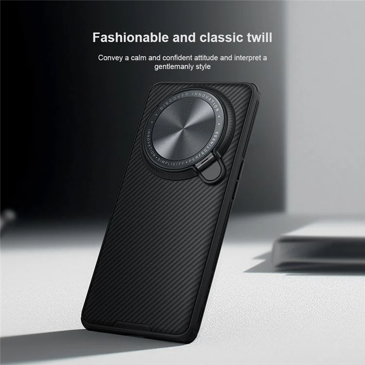 NILLKIN CamShield Prop Series for Oppo Find X6 Pro Hard PC+TPU Phone Case Kickstand Lens Protector Phone Cover - Blue