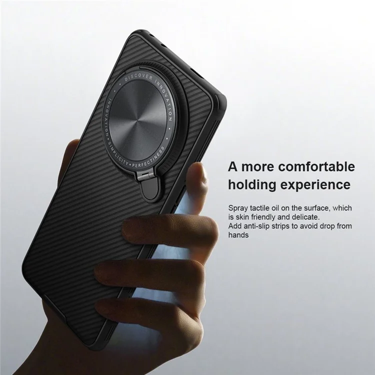 NILLKIN CamShield Prop Series for Oppo Find X6 Pro Hard PC+TPU Phone Case Kickstand Lens Protector Phone Cover - Blue