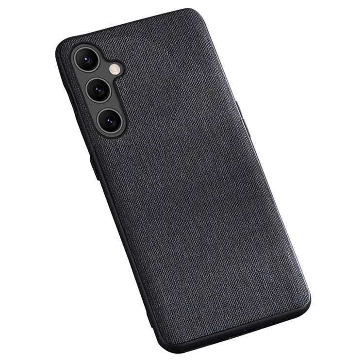 Pour Samsung Galaxy S23 FE Étui de téléphone Cloth+Hard PC Protective Shell Anti-scratch Phone Cover - Black