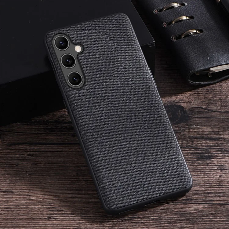 Pour Samsung Galaxy S23 FE Étui de téléphone Cloth+Hard PC Protective Shell Anti-scratch Phone Cover - Black