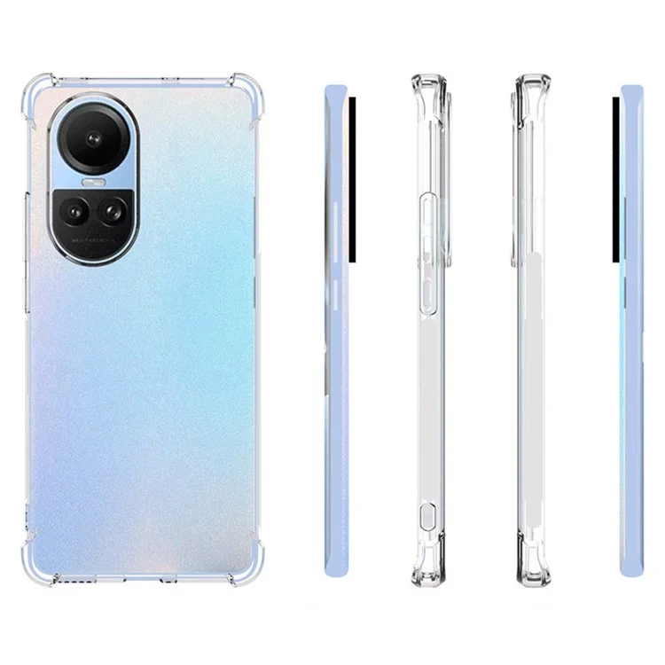 Para Oppo Reno10 Pro 5G (Global) / Reno10 5G (Global) Carcasa de teléfono móvil antideslizante y resistente a los golpes de TPU transparente