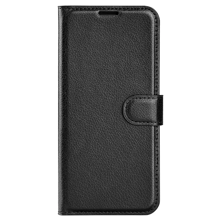 Für Motorola Moto X40 5G / Edge 40 Pro 5G Litchi-Textur Anti-Kratzer-Hülle mit Ständer PU-Leder-Brieftasche Cover - Schwarz