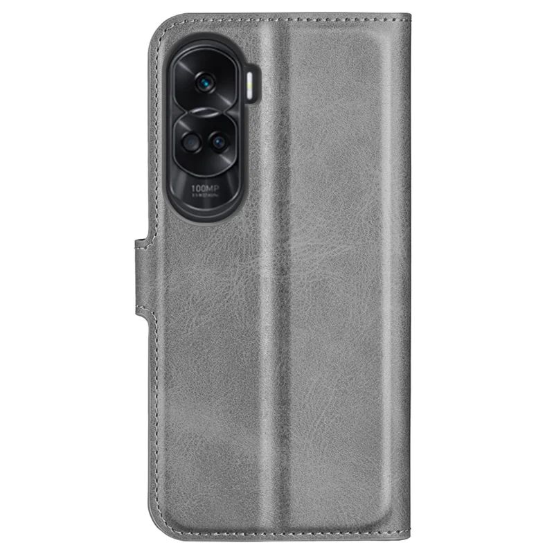 Protective Case for Honor 90 Lite 5G / X50i 5G PU Leather Wallet Stand Calf Texture Phone Cover - Grey