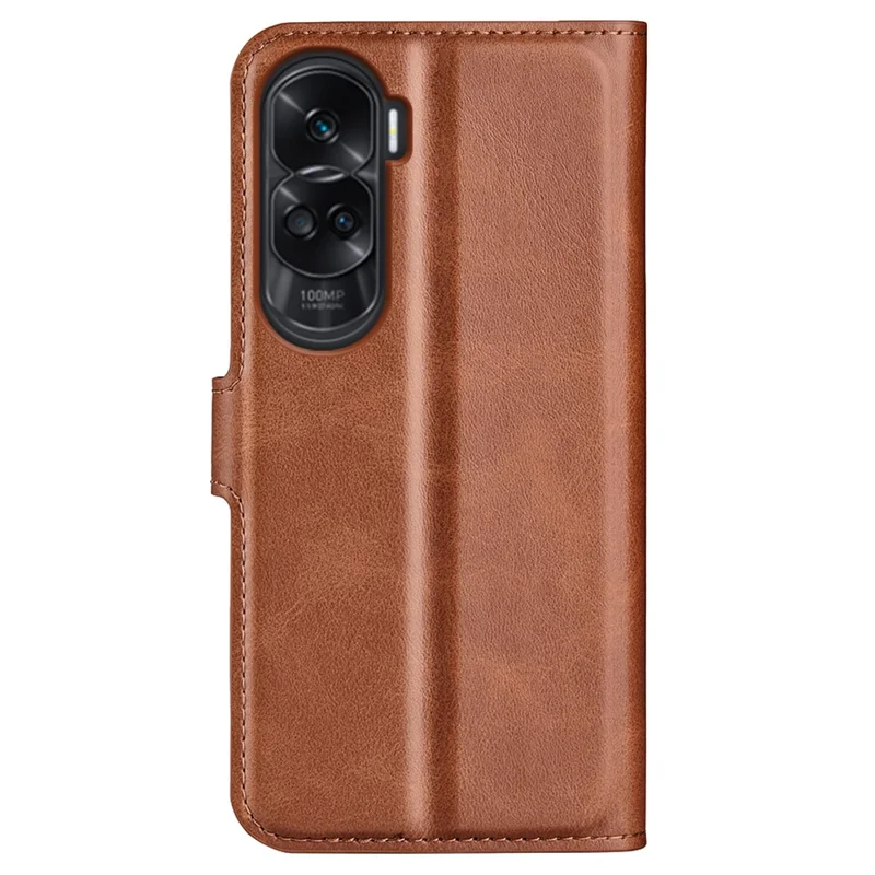 Protective Case for Honor 90 Lite 5G / X50i 5G PU Leather Wallet Stand Calf Texture Phone Cover - Light Brown