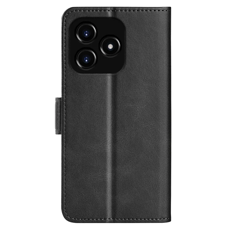 Calf Texture Stand Cover for Realme Narzo N53 4G , Scratch Resistant PU Leather Wallet Phone Case - Black