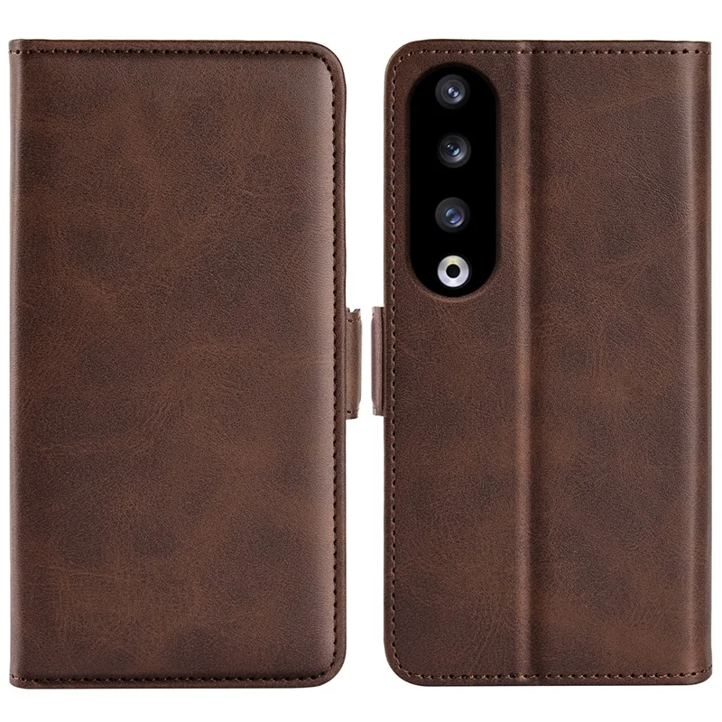 Kalbsleder-Standabdeckung für Honor 90 Pro PU-Leder-Wallet Fall Resistant Phone Case - Braun