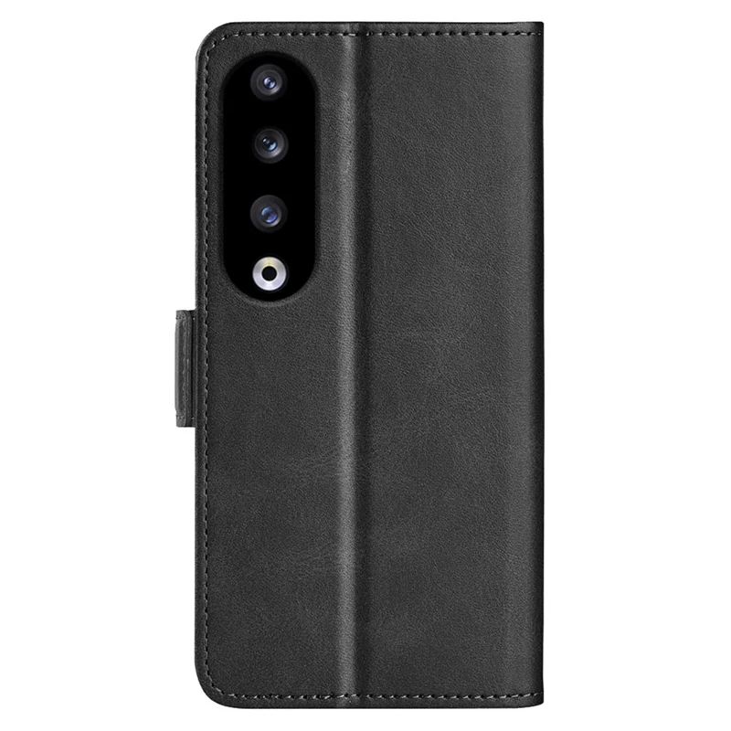 Calf Texture Stand Cover for Honor 90 Pro PU Leather Wallet Fall Resistant Phone Case - Black