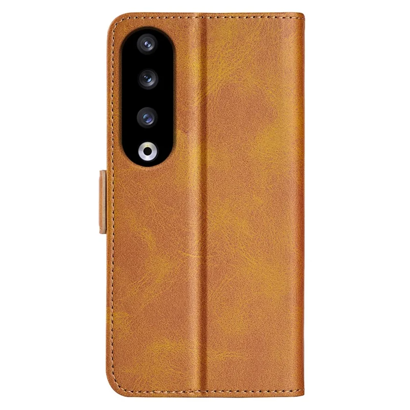 Calf Texture Stand Cover for Honor 90 Pro PU Leather Wallet Fall Resistant Phone Case - Yellow