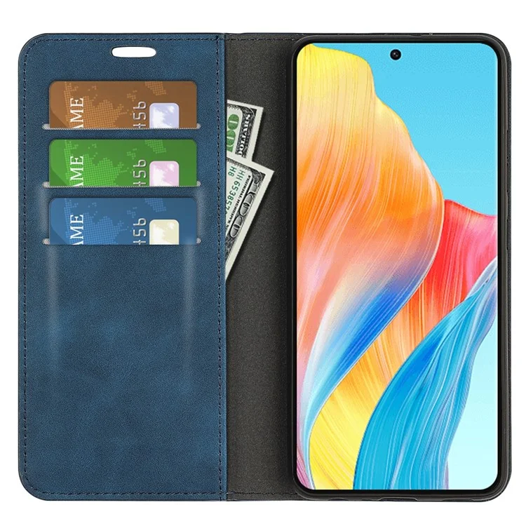 Кожаный чехол-книжка для Oppo A1 5G / A98 5G - Синий