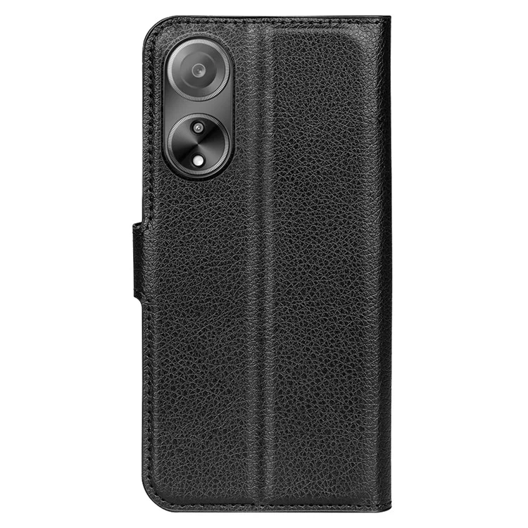Per Oppo A1 5G / A98 5G Litchi Texture Phone Stand Cover Custodia Portafoglio in Pelle PU - Nero