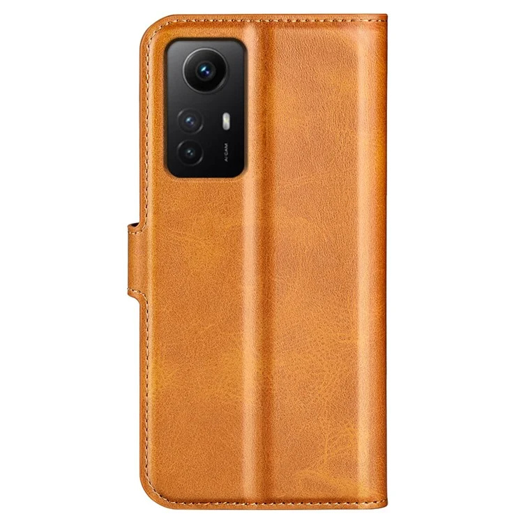 Para Xiaomi Redmi Note 12S 4G Carteira Suporte Capa de Telefone em Couro PU - Textura de Bezerro - Amarelo