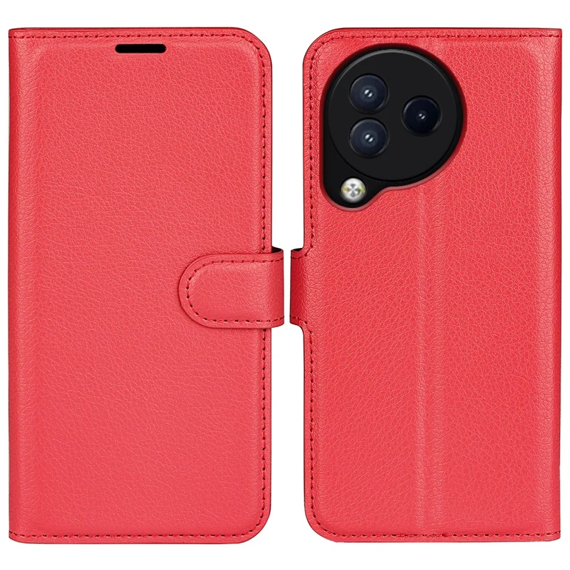 Litchi Texture Wallet Phone Case para Xiaomi Civi 3 5G, Capa de Proteção de Couro PU com Suporte - Vermelha