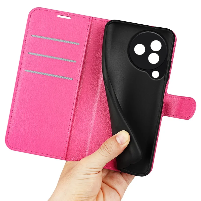 Custodia Portafoglio con Texture Litchi per Xiaomi Civi 3 5G, Custodia in Pelle PU con Supporto per una Protezione Completa - Rosa