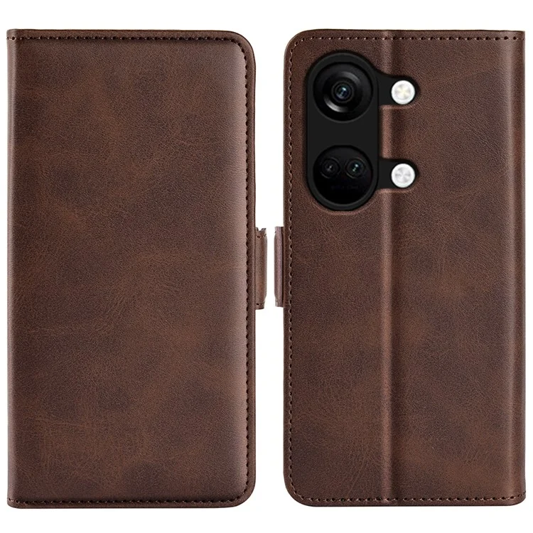 Custodia con Texture in Vitello per OnePlus Ace 2V / Nord 3 5G, Custodia Portafoglio in Pelle PU+TPU - Marrone