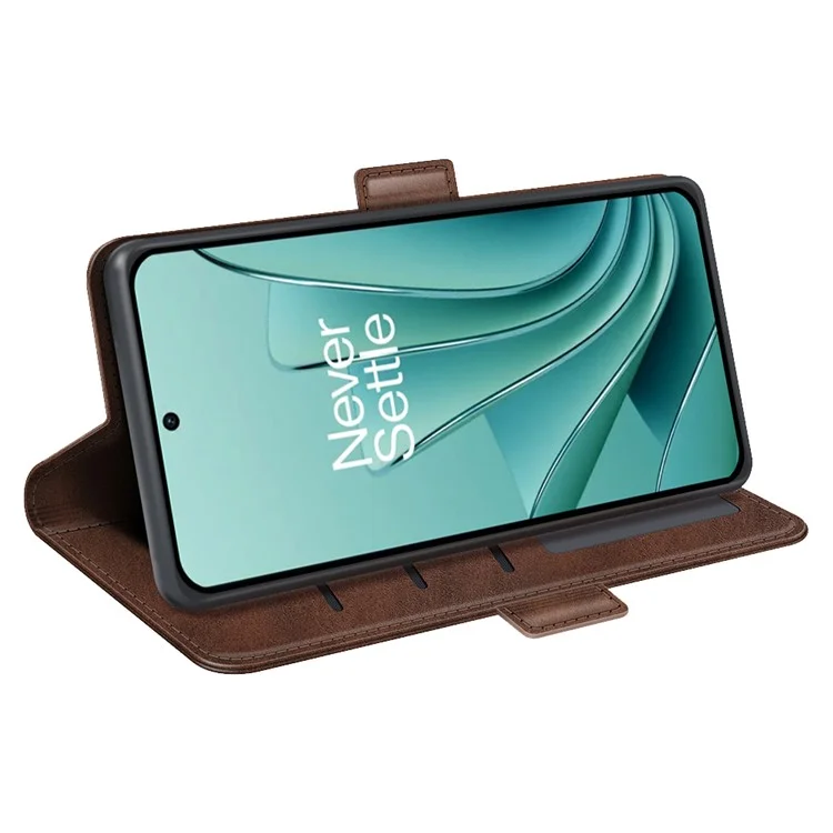 Custodia con Texture in Vitello per OnePlus Ace 2V / Nord 3 5G, Custodia Portafoglio in Pelle PU+TPU - Marrone