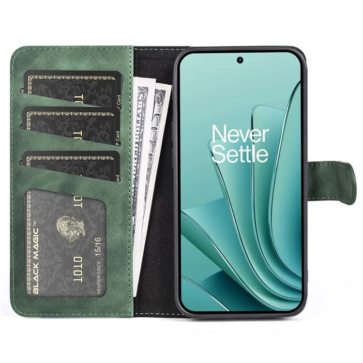 Custodia in pelle PU per OnePlus Ace 2V / Nord 3 5G, cover per telefono con combinazione di colori a due toni e supporto - Verde