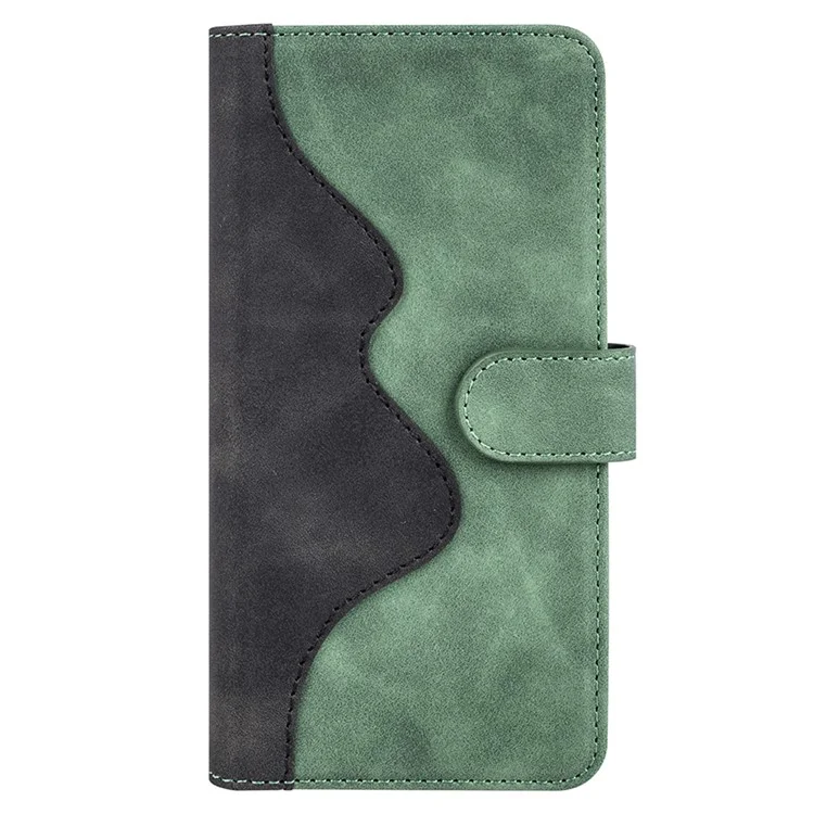 Custodia in pelle PU per OnePlus Ace 2V / Nord 3 5G, cover per telefono con combinazione di colori a due toni e supporto - Verde