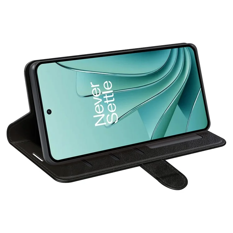 Pour OnePlus Ace 2V / Nord 3 5G Crazy Horse Texture Phone Wallet Case PU Leather Horizontal Stand Cover - Noir