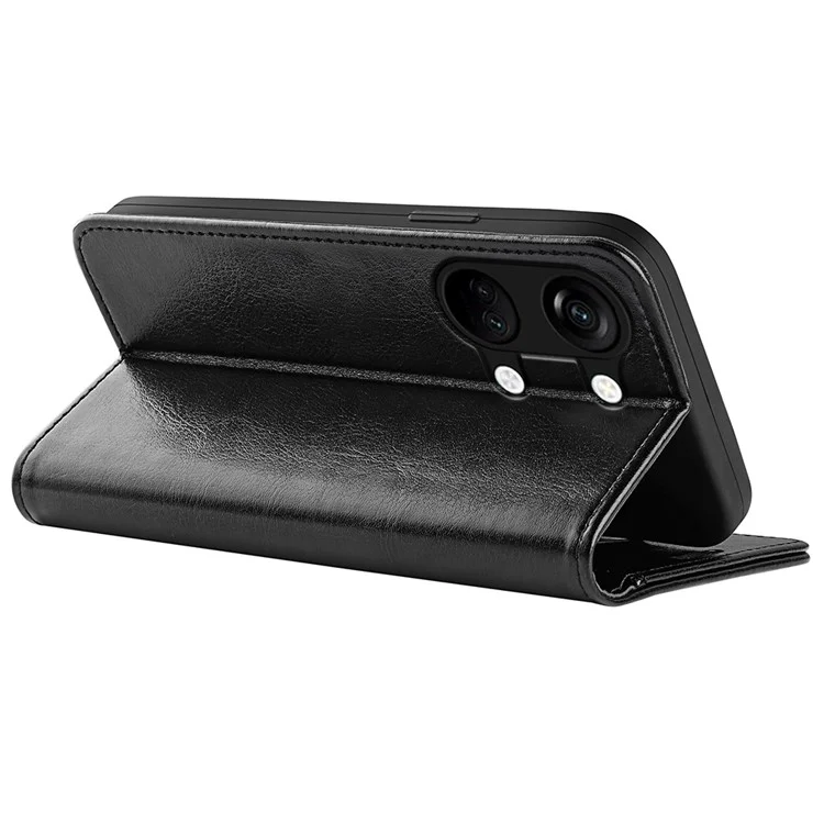 Pour OnePlus Ace 2V / Nord 3 5G Crazy Horse Texture Phone Wallet Case PU Leather Horizontal Stand Cover - Noir