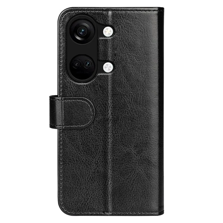 Pour OnePlus Ace 2V / Nord 3 5G Crazy Horse Texture Phone Wallet Case PU Leather Horizontal Stand Cover - Noir