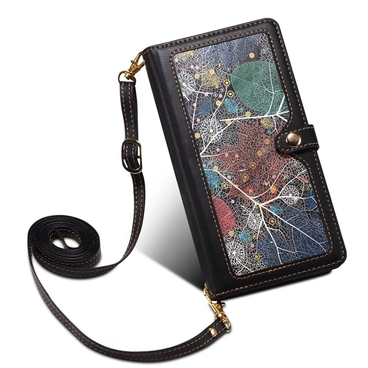 ESEBLE Wallet Leather Phone Case for iPhone 15 Plus , RFID Blocking Zipper Pocket Phone Stand Cover - Black