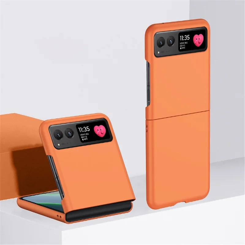 For Motorola Razr 40 5G Shockproof Hard PC Phone Case Ultra-thin Skin-touch Back Cover - Orange
