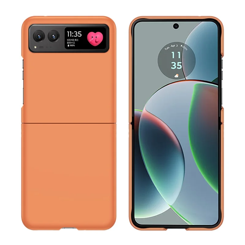 For Motorola Razr 40 5G Shockproof Hard PC Phone Case Ultra-thin Skin-touch Back Cover - Orange