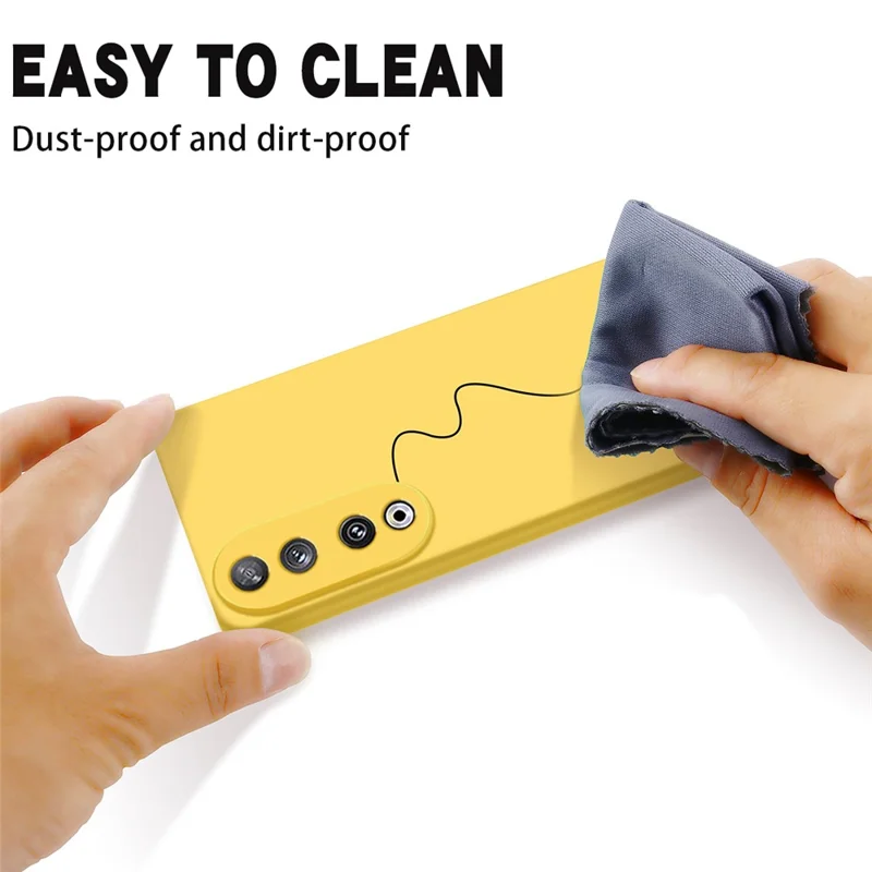 Capa Protetora para Honor 90, Capa de Telefone Revestida de Silicone Macio com Alça - Amarelo