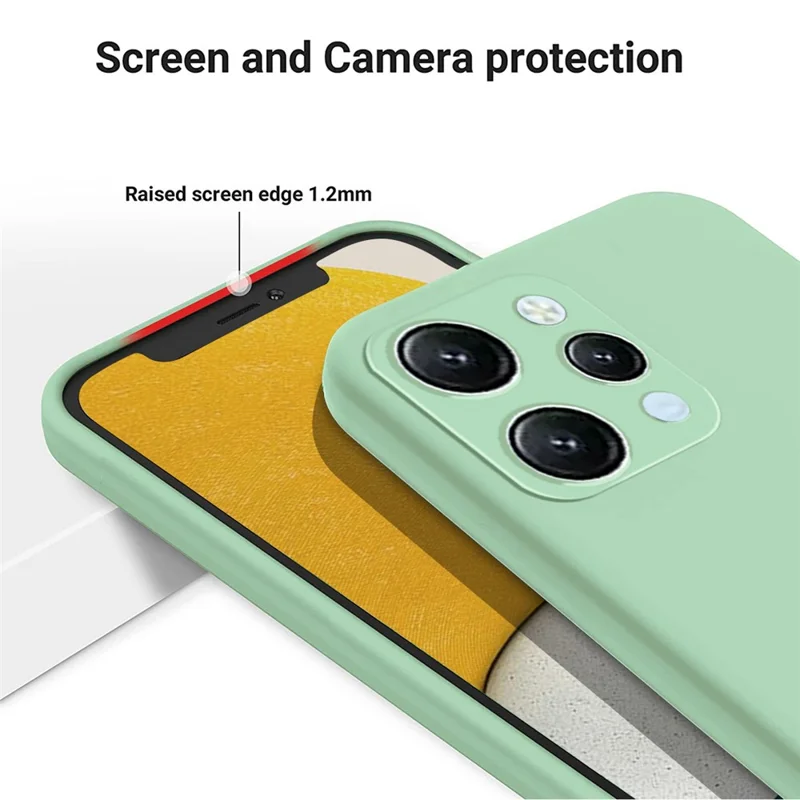 For Xiaomi Redmi 12 4G Anti-Scratch Phone Case Soft Lining Liquid Silicone Cover with Strap - Green