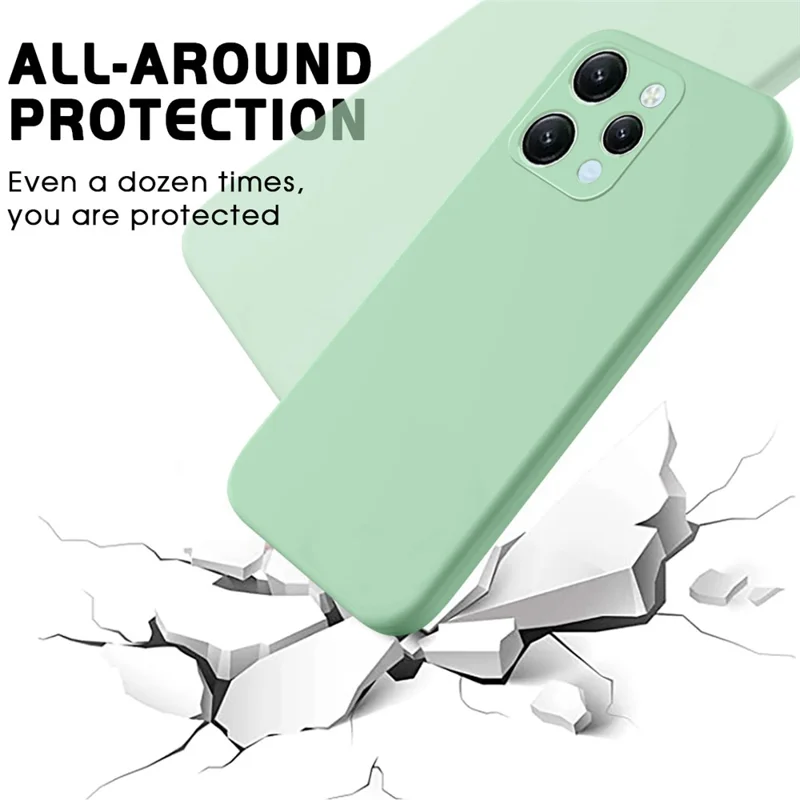 For Xiaomi Redmi 12 4G Anti-Scratch Phone Case Soft Lining Liquid Silicone Cover with Strap - Green
