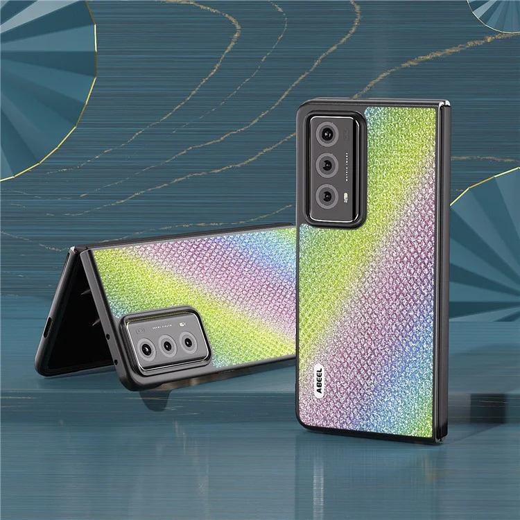 ABEEL For Honor Magic V2 5G PU Leather Coated PC Cover Rhinestone Texture Folding Phone Case - Multi-color