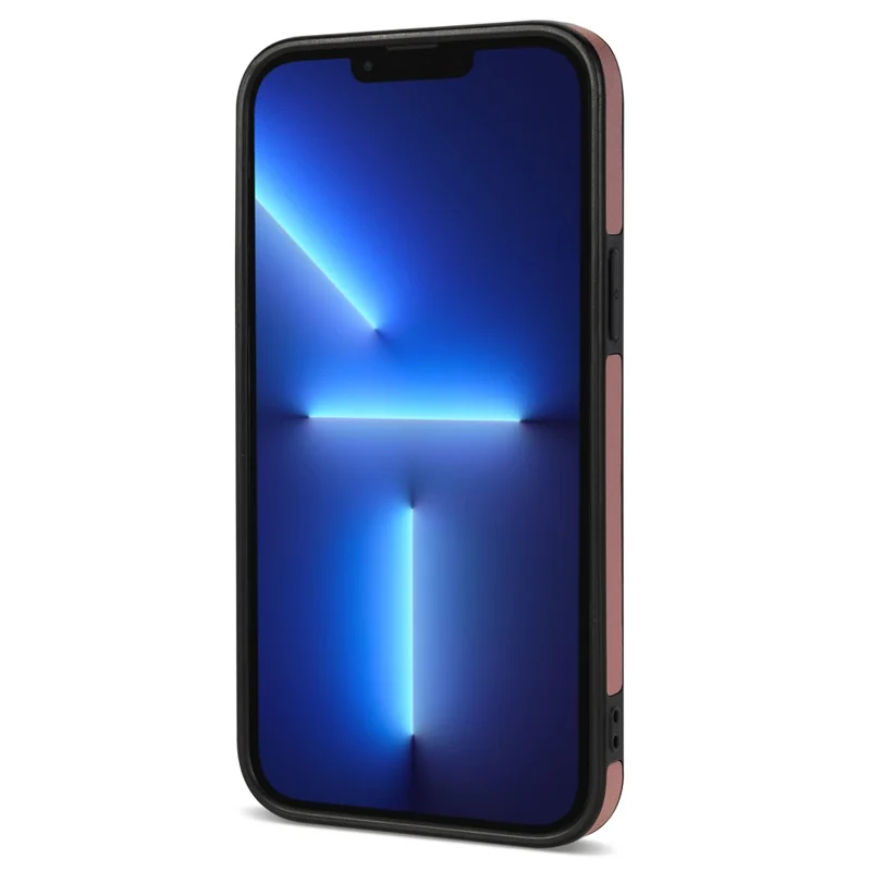 N.BEKUS Für iPhone 15 Pro RFID-blockierende Ständer-Kartenetui-Handyhülle aus Lederverbund-TPU-Material - Pink